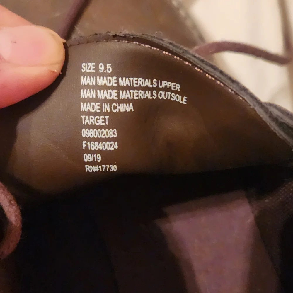 Brand new pair of Goodfellow ankle boots, MENS SIZE 10 COLOR BROWN, LIKE NEW - Picture 5 of 5